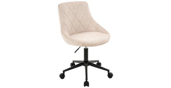 JUGENDDREHSTUHL in Samt Schwarz, Beige - Beige/Schwarz, KONVENTIONELL, Kunststoff/Textil (55/78-90/56cm) - Carryhome