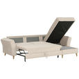 ECKSOFA in Flachgewebe Creme  - Eichefarben/Creme, KONVENTIONELL, Holz/Textil (265/159cm) - Carryhome