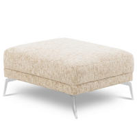 HOCKER Textil Beige  - Chromfarben/Beige, Design, Textil/Metall (96/45/80cm) - P & B