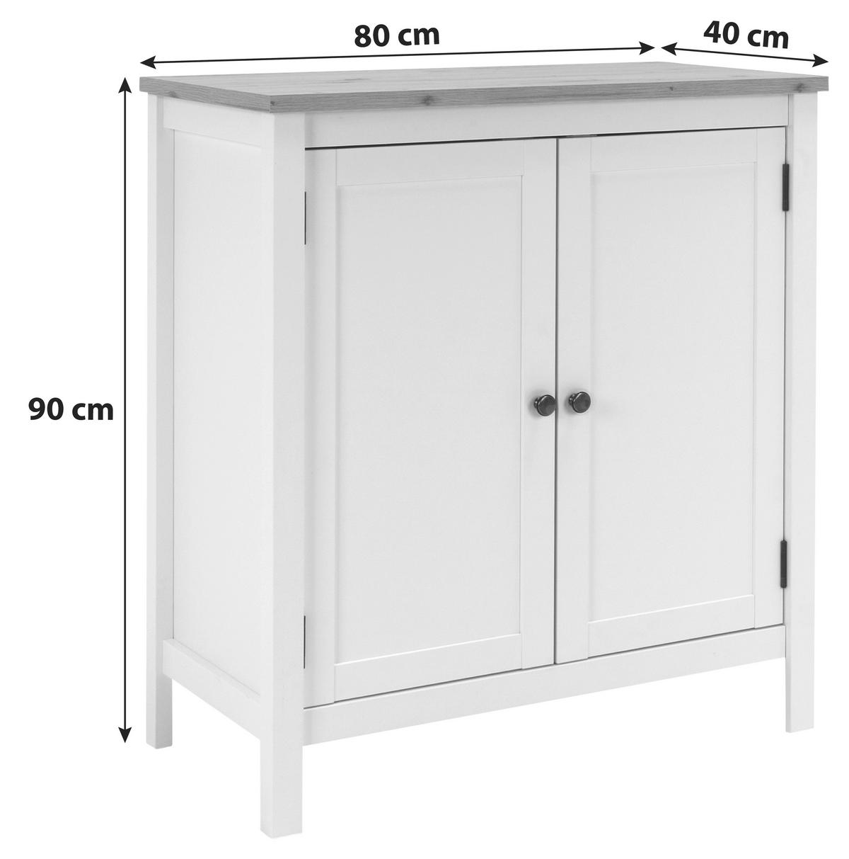 KOMODA, barvy dubu, 80/90/40 cm - barvy dubu, Konvenční, kov/kompozitní dřevo (80/90/40cm) - MID.YOU