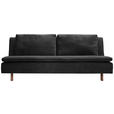 SCHLAFSOFA Flachgewebe Schwarz  - Eichefarben/Schwarz, KONVENTIONELL, Holz/Textil (205/85/98cm) - Carryhome