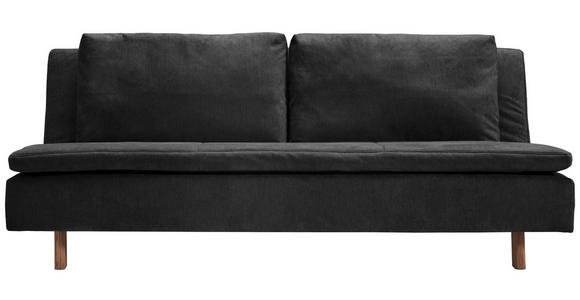 SCHLAFSOFA Flachgewebe Schwarz - Eichefarben/Schwarz, KONVENTIONELL, Holz/Textil (205/85/98cm) - Carryhome