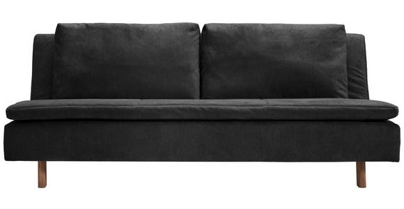 SCHLAFSOFA in Textil Schwarz  - Eichefarben/Schwarz, KONVENTIONELL, Holz/Textil (205/85/98cm) - Carryhome