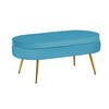 HOCKER in Textil Blau  - Blau/Goldfarben, MODERN, Textil/Metall (99/40/44cm) - Livetastic
