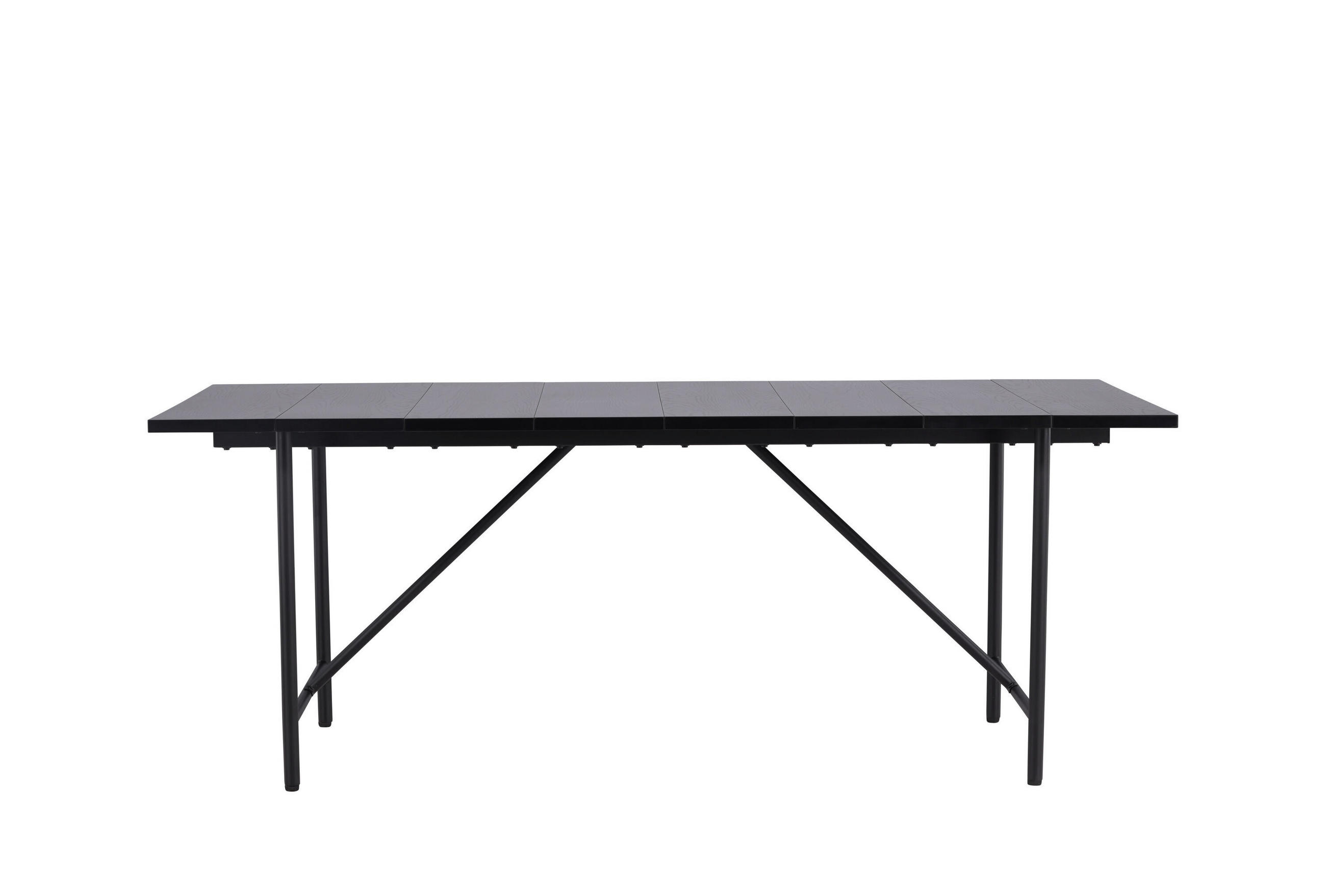 ESSTISCH Pappel rechteckig Schwarz  - Schwarz, MODERN, Holz/Metall (200/90/75cm) - Livetastic