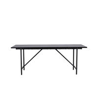 ESSTISCH Pappel rechteckig Schwarz  - Schwarz, MODERN, Holz/Metall (200/90/75cm) - Livetastic