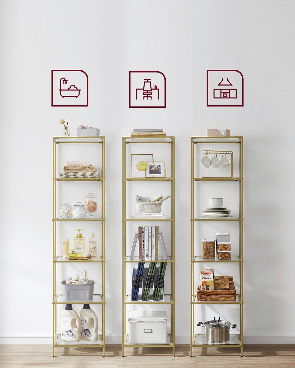REGAL Goldfarben  - Goldfarben, Basics, Glas/Metall (40/177.3/30cm) - Boxxx