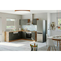 ECKKÜCHE 210/210 cm  Anthrazit, Eiche Wotan  - Chromfarben/Anthrazit, Modern, Holzwerkstoff/Metall (210/210cm) - Held