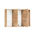 SPIEGELSCHRANK 100/64/20 cm - Eiche Wotan/Alufarben, Natur, Glas/Holzwerkstoff (100/64/20cm) - Xora