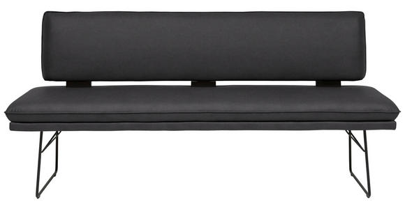 SITZBANK in Metall, Textil Schwarz  - Schwarz, Design, Textil/Metall (195/91/65cm) - Dieter Knoll