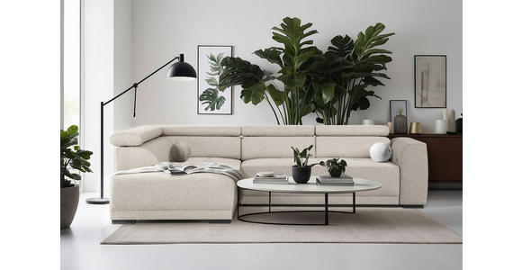 ECKSOFA Beige Struktur - Beige/Schwarz, Design, Kunststoff/Textil (205/284cm) - Xora