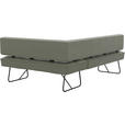 ECKBANK 227/165 cm  in Graugrün  - Schwarz/Graugrün, Design, Leder/Metall (227/165cm) - Moderano