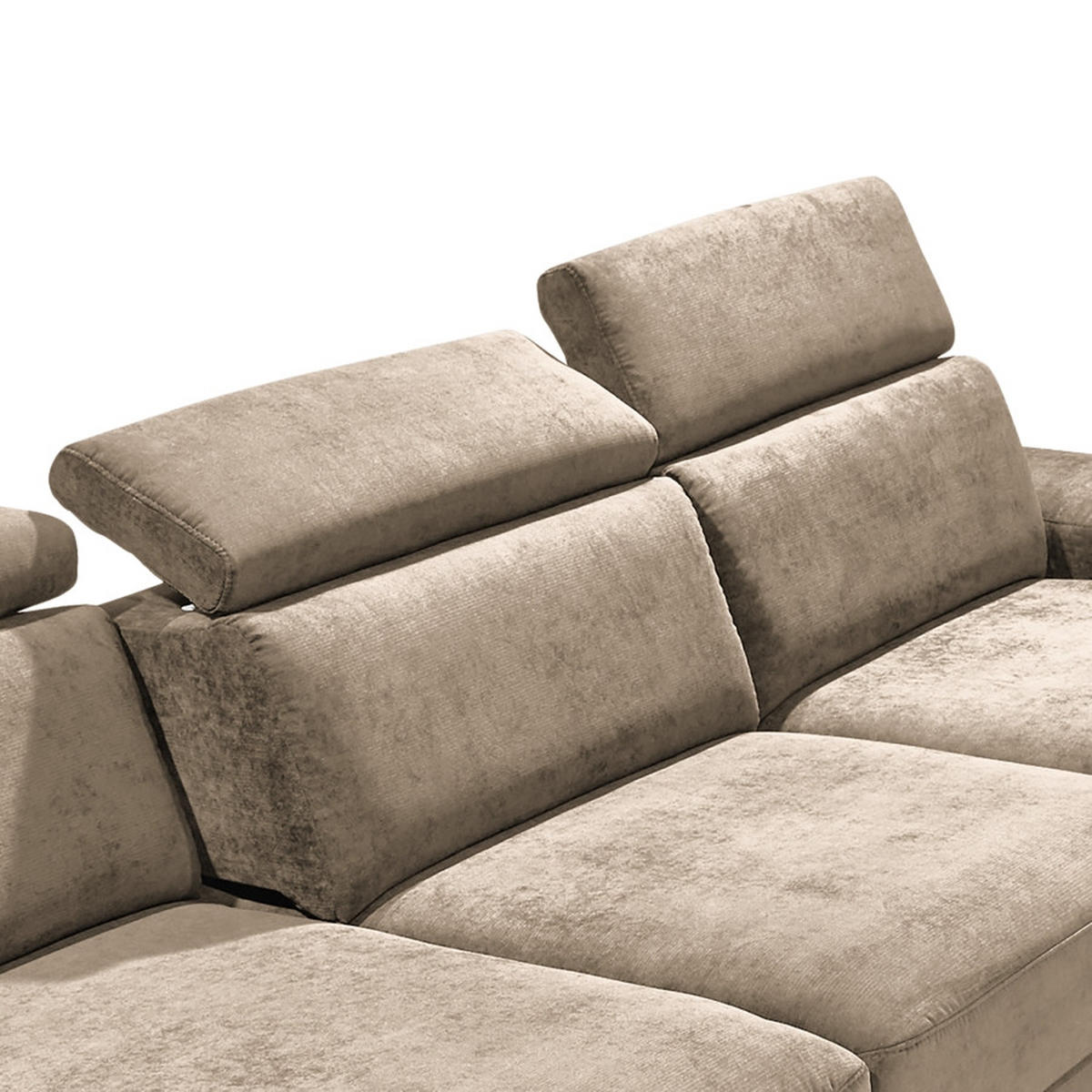 ECKSOFA Schlammfarben Webstoff  - Schlammfarben/Silberfarben, KONVENTIONELL, Textil/Metall (182/82/260cm) - Trendmanufaktur