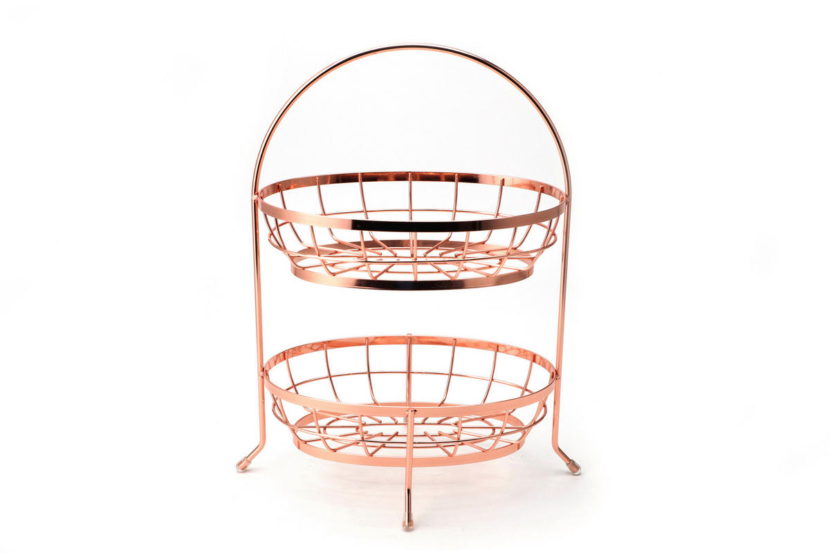 KOŠ NA OVOCE  - měděné barvy, Basics, kov (27/17/41cm) - Echtwerk