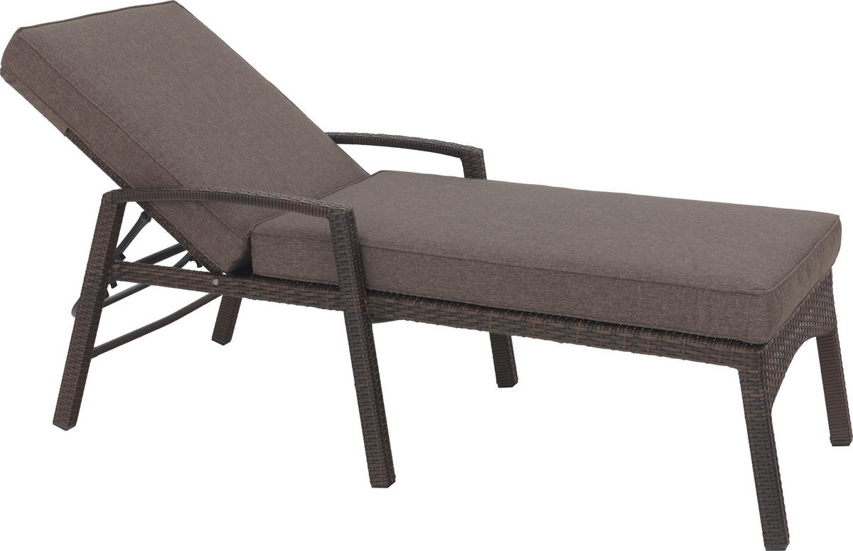 LEŽALJKA VRTNA  smeđa, taupe  metal, plastika, tekstil      - smeđa/taupe, Design, metal/tekstil (190/106/75cm) - Ambia Garden