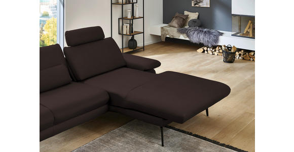 ECKSOFA in Echtleder Braun 310/180 cm - Schwarz/Braun, Design, Leder/Metall (310/180cm) - Dieter Knoll