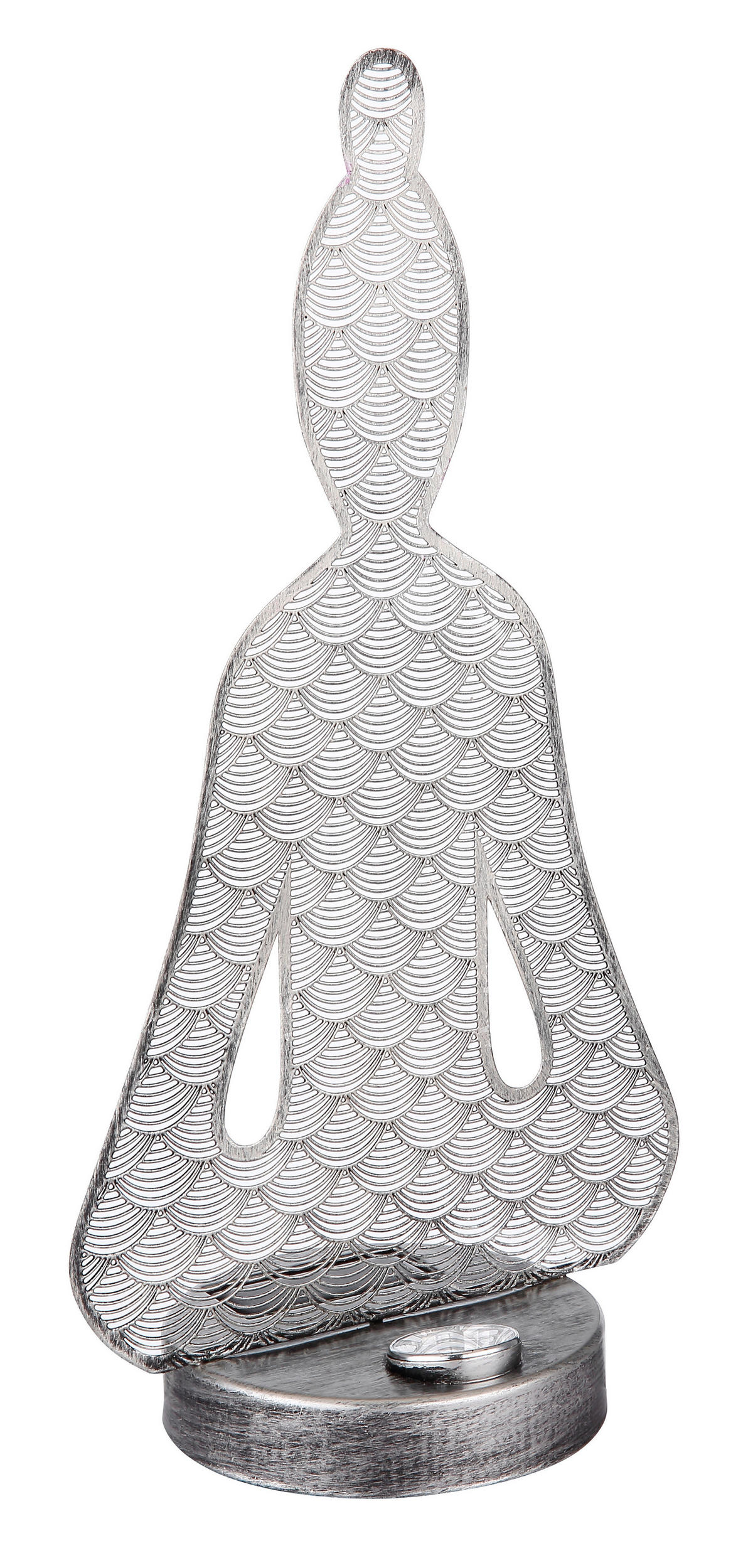 SVJETILJKA SOLARNA  - srebrne boje/prozirno, Design, metal/plastika (19/12/36cm) - Globo