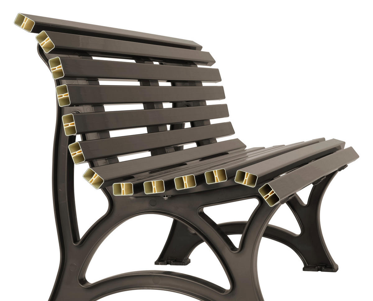 GARTENBANK 150/80/64 cm   - Braun, Basics, Kunststoff (150/80/64cm) - Modante