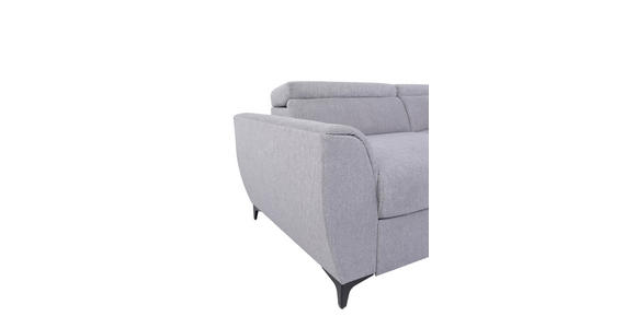ECKSOFA Grau Velours Bettkasten, Schlaffunktion, Rücken echt, Kopfteilverstellung, Liegefläche im Originalstoff  - Schwarz/Grau, KONVENTIONELL, Textil/Metall (255/217cm) - Carryhome