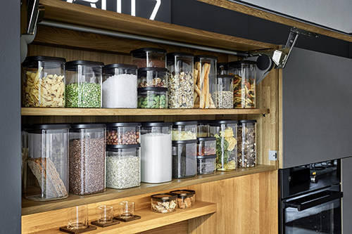 SET POSUDA ZA ČUVANJE NAMIRNI PANTRY - boje oplemenjenog čelika/prozirno, Basics, staklo/metal - Gefu