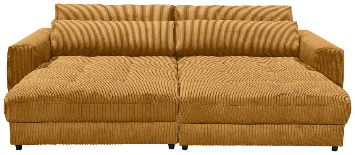 VEĽKÁ POHOVKA, textil, kompozitné drevo, žltá - čierna/žltá, Konventionell, kompozitné drevo/textil (292/90/194cm) - MID.YOU