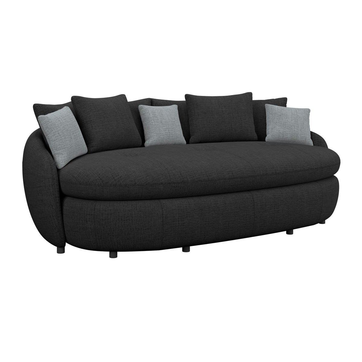 MEGASOFA Chenille Schwarz  - Schwarz, Trend, Kunststoff/Textil (238/80/140cm) - MID.YOU