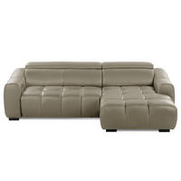 ECKSOFA  Echtleder Taupe  - Taupe/Schwarz, Design, Leder/Kunststoff (274/177cm) - Livetastic