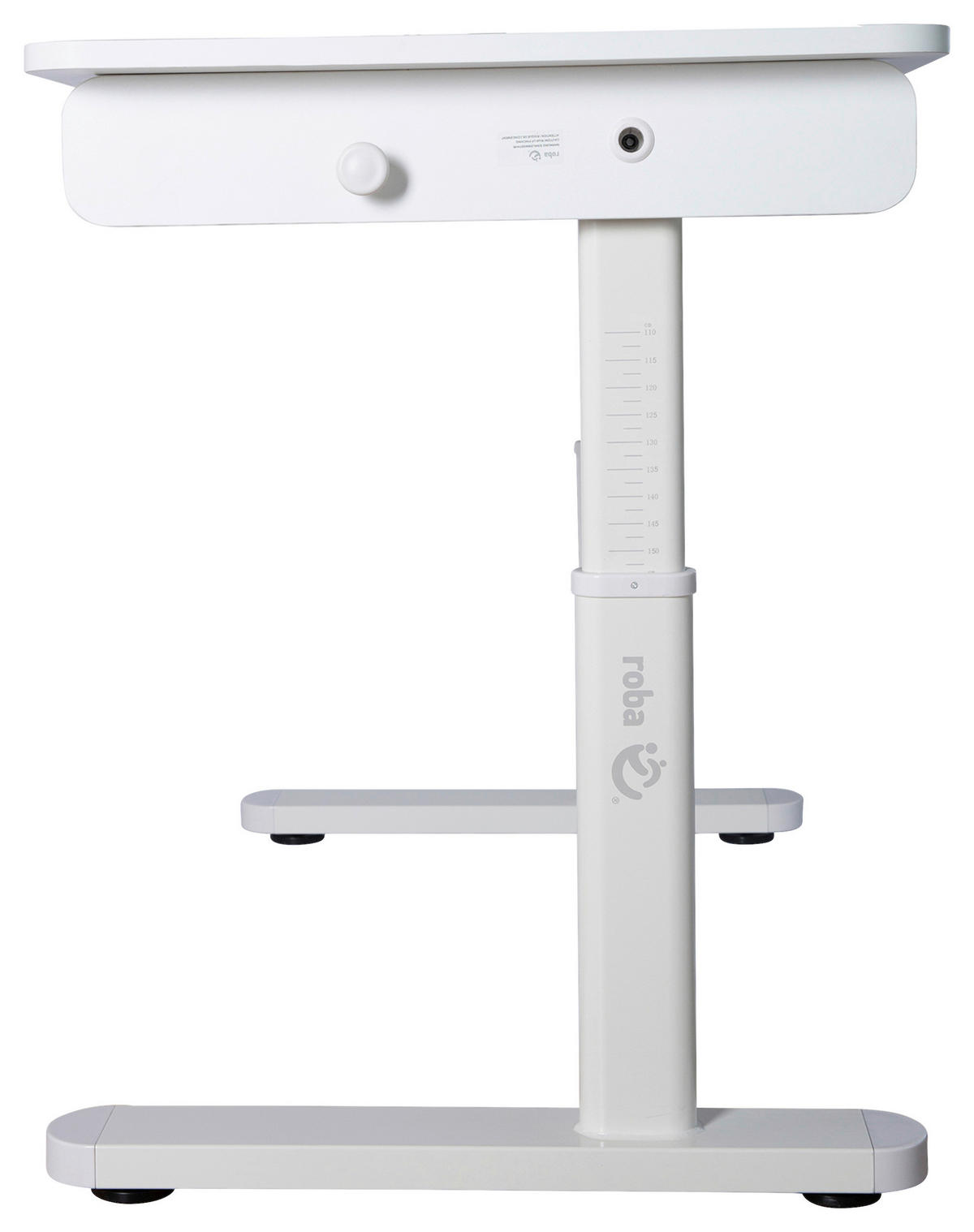 SCHREIBTISCH  Weiß höhenverstellbar  - Weiß, MODERN, Holzwerkstoff/Metall (109,5/62-78/60cm) - Roba