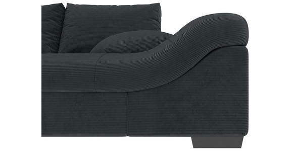 ECKSOFA Anthrazit Cord Zierkissen, Rückenkissen, Rücken echt  - Anthrazit/Schwarz, KONVENTIONELL, Holz/Textil (202/298cm) - Carryhome