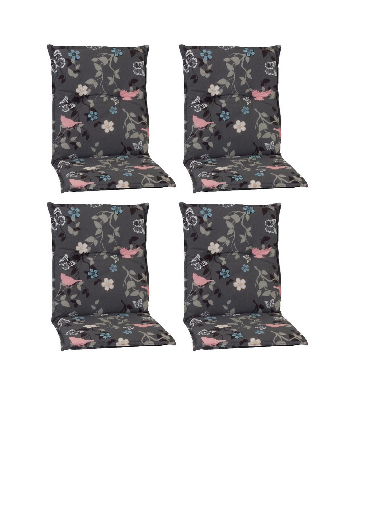 SESSELAUFLAGE in Grau Vogel  - Grau, Basics, Textil (100/50/6cm) - Gardenson