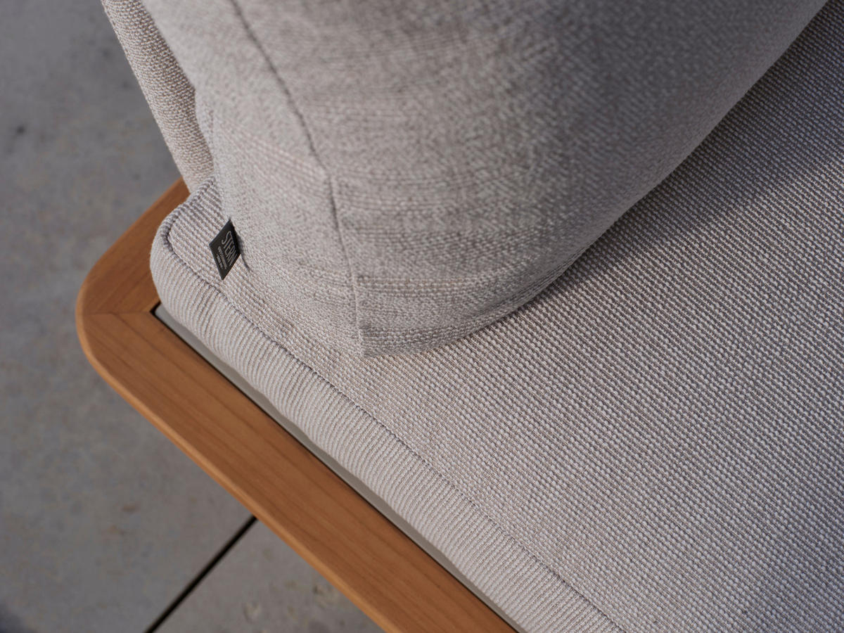 LOUNGESOFA  - Greige/Teakfarben, Basics, Holz/Textil (206/85/95cm) - Stern