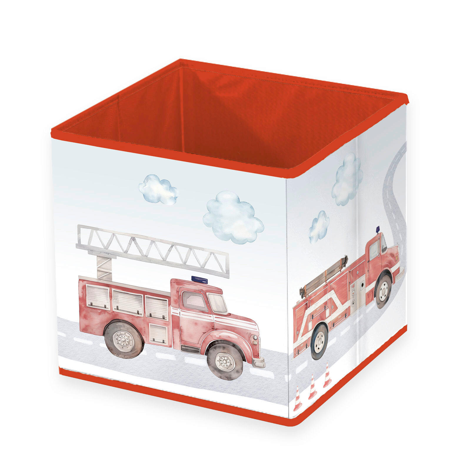 AUFBEWAHRUNGSBOX Feuerwehr  - Rot/Weiß, Basics, Textil (30/30/30cm) - Herding