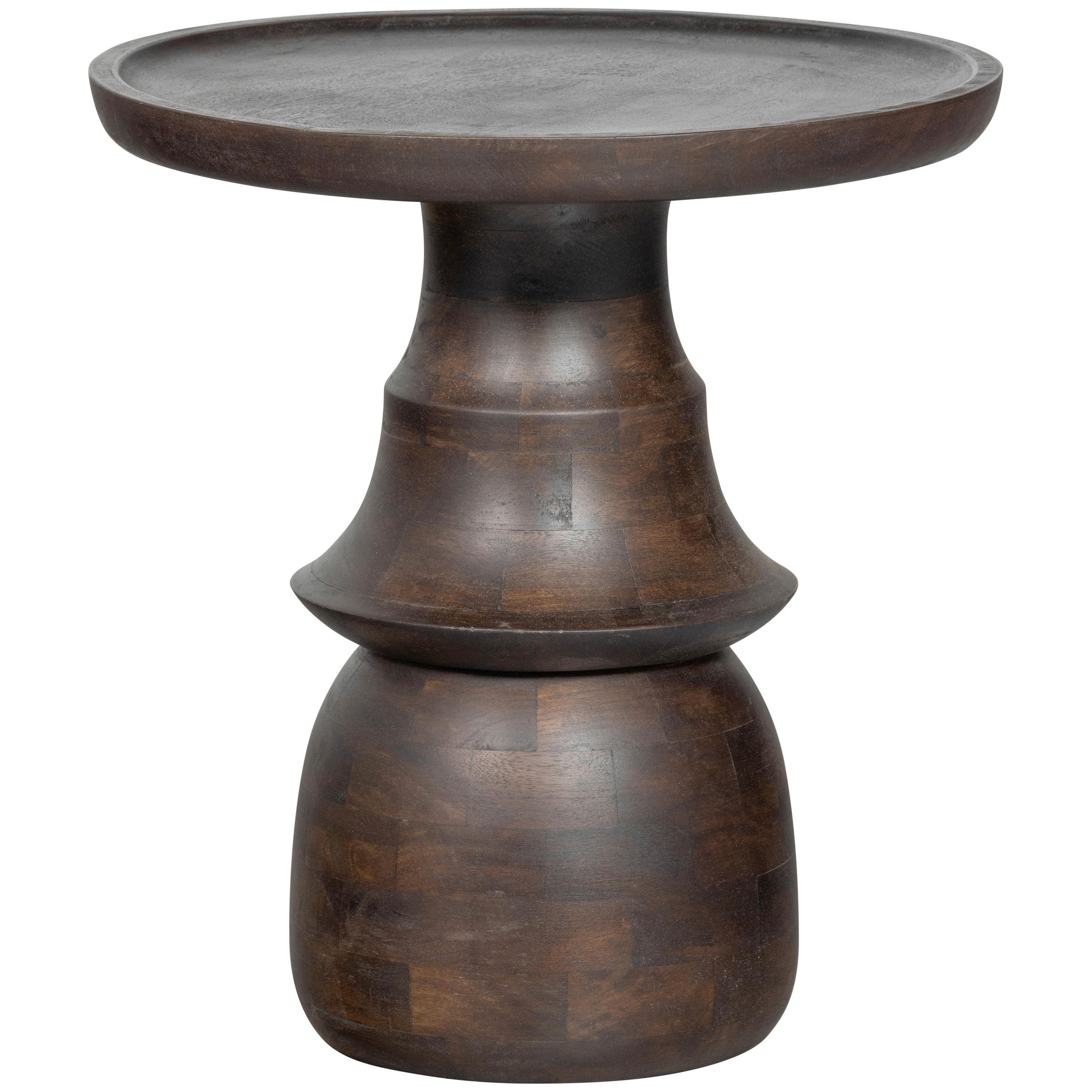 BEISTELLTISCH 50/50/55 cm Mangoholz Dunkelbraun rund  - Dunkelbraun, Design, Holz (50/50/55cm) - Livetastic