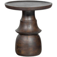 BEISTELLTISCH 50/50/55 cm Mangoholz Dunkelbraun rund  - Dunkelbraun, Design, Holz (50/50/55cm) - Livetastic