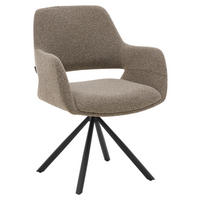 ARMLEHNSTUHL  Stoffauswahl, Sitzfläche 180° drehbar, automatische Rückholfunktion Bouclé  Taupe  - Taupe/Schwarz, Design, Textil/Metall (62/83/62cm) - Musterring