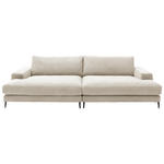 BIGSOFA  in Cord Naturfarben, Beige  - Beige/Schwarz, Design, Textil/Metall (296/83/177cm) - Dieter Knoll