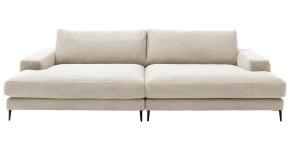BIGSOFA Cord Naturfarben, Beige  - Beige/Schwarz, Design, Textil/Metall (296/83/177cm) - Dieter Knoll