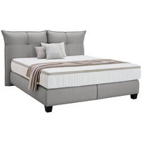 BOXSPRINGBETT  in Grau  - Schwarz/Grau, Design, Leder/Holzwerkstoff (180cm) - Esposa