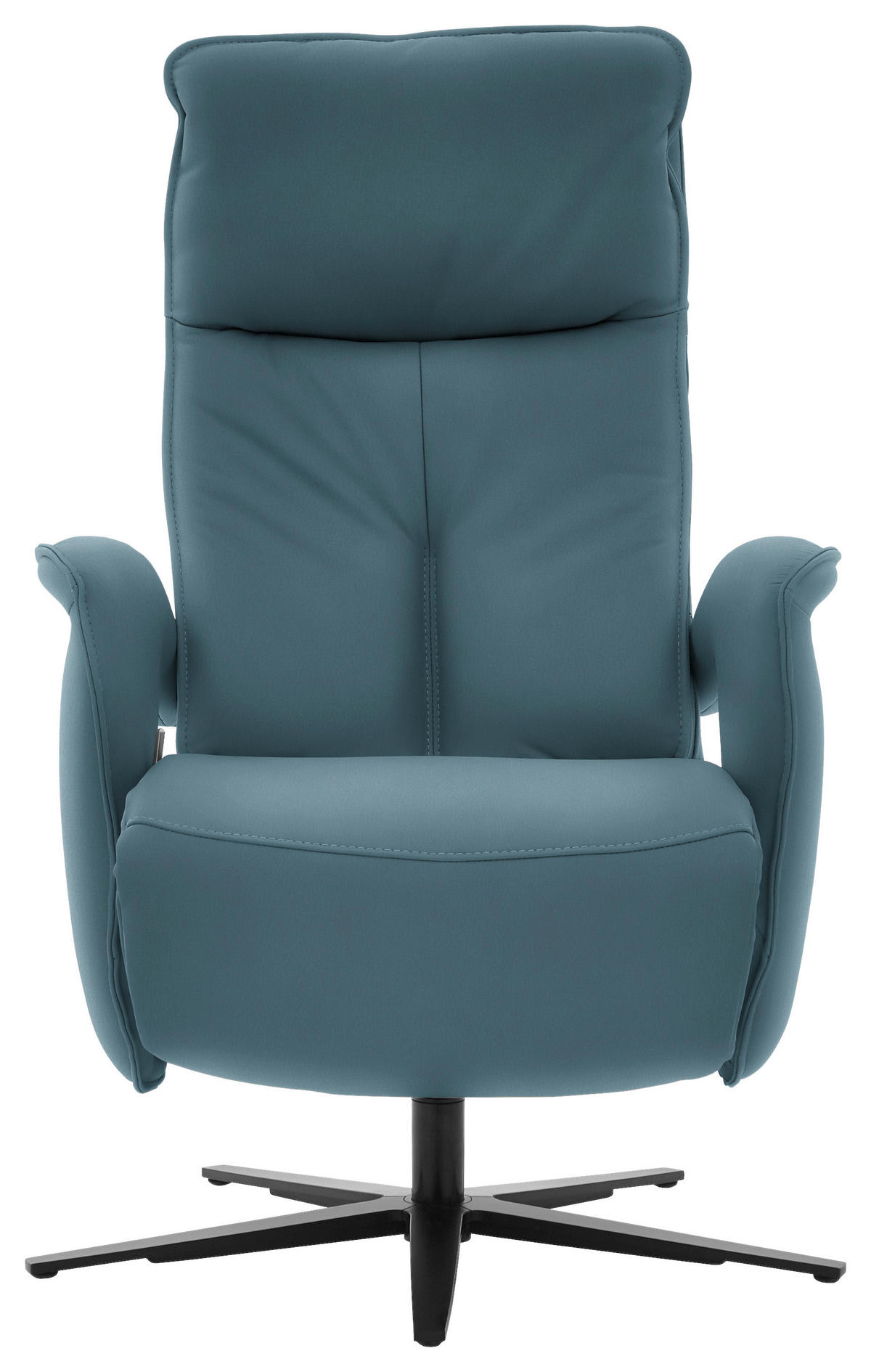 RELAXSESSEL in Leder Blau  - Blau/Schwarz, Design, Leder/Metall (77/110/87cm) - Valdera