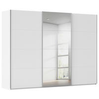 SCHWEBETÜRENSCHRANK 301/236/68 cm 3-türig Weiß  - Alufarben/Weiß, Basics, Glas/Holzwerkstoff (301/236/68cm) - Novel