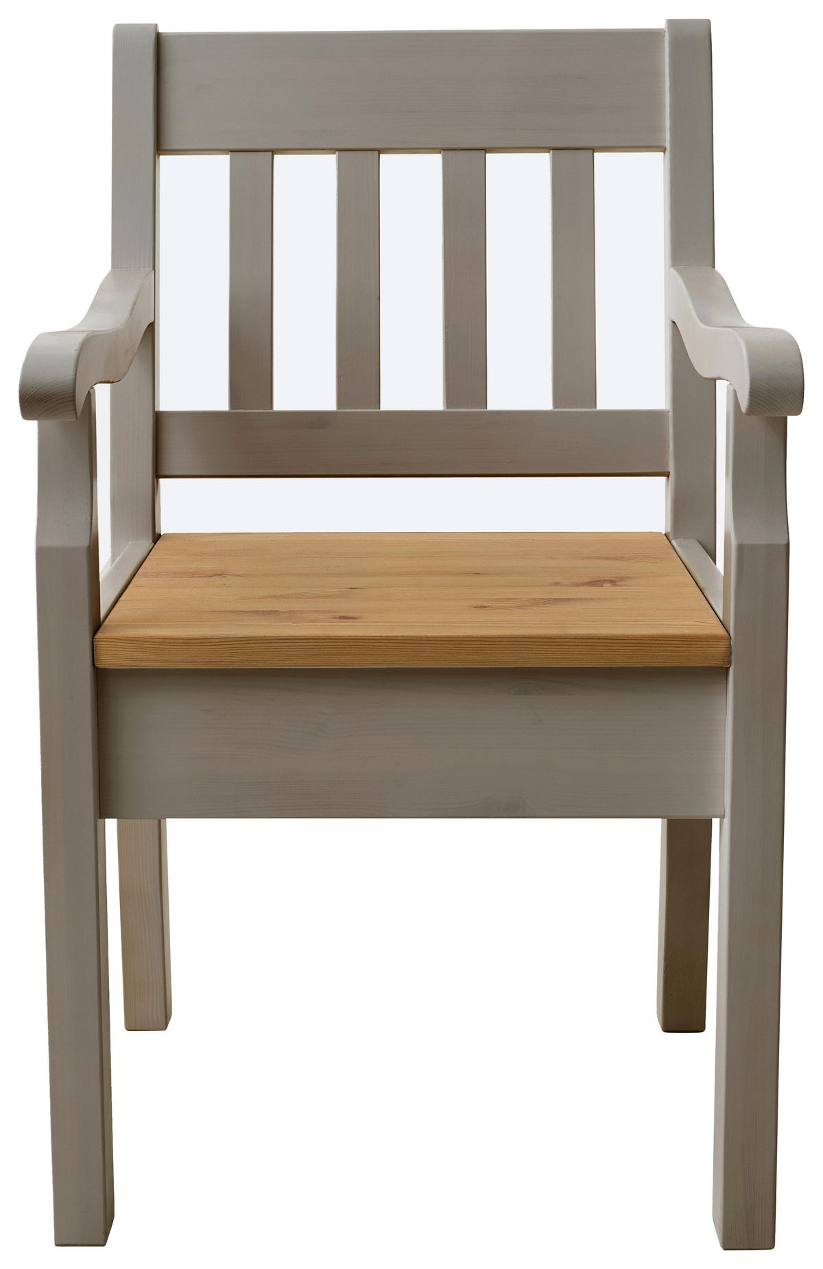 ARMLEHNSTUHL  in  - Laugenfarbig/Grau, ROMANTIK / LANDHAUS, Holz (54/93/58cm) - Boxxx