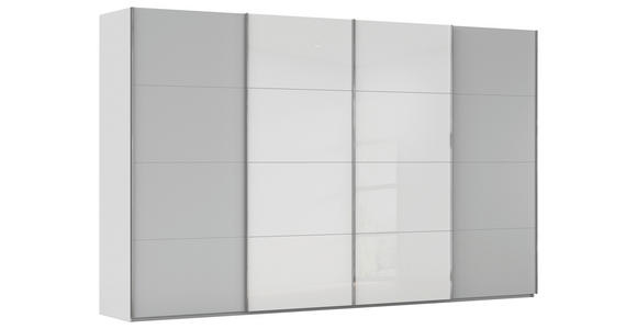 SCHWEBETÜRENSCHRANK 361/223/68 cm 4-türig  - Chromfarben, KONVENTIONELL, Glas/Holzwerkstoff (361/223/68cm) - Novel