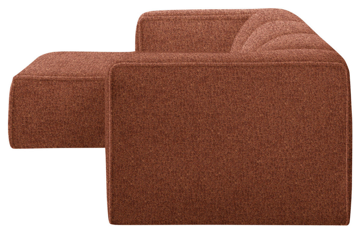 ECKSOFA in Webstoff Rostfarben  163/332 cm  - Rostfarben/Schwarz, Design, Kunststoff/Textil (163/332cm) - Stylife