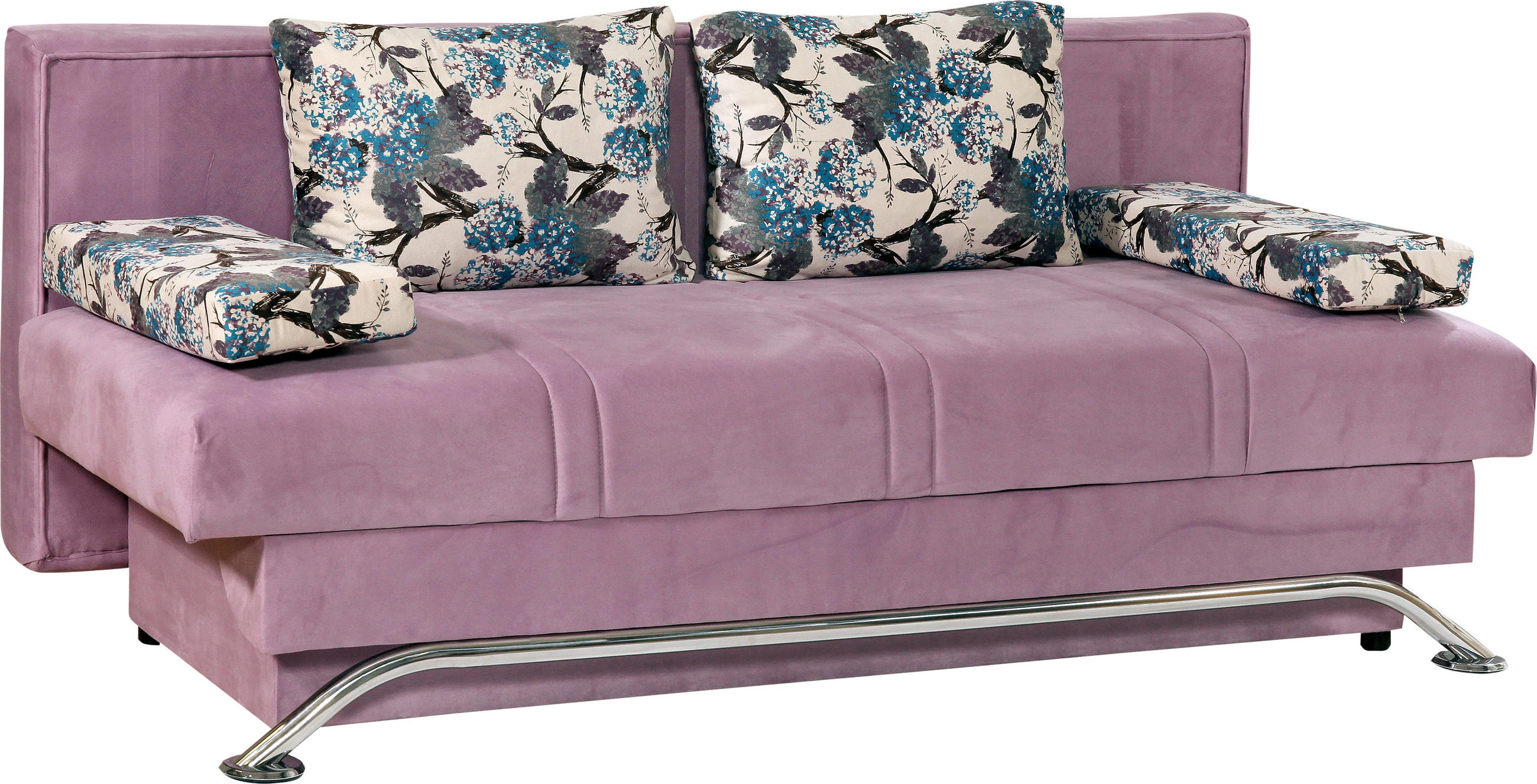 3-SED,  lila tekstil  - lila/črna, Design, tekstil (200/85/100cm) - Boxxx