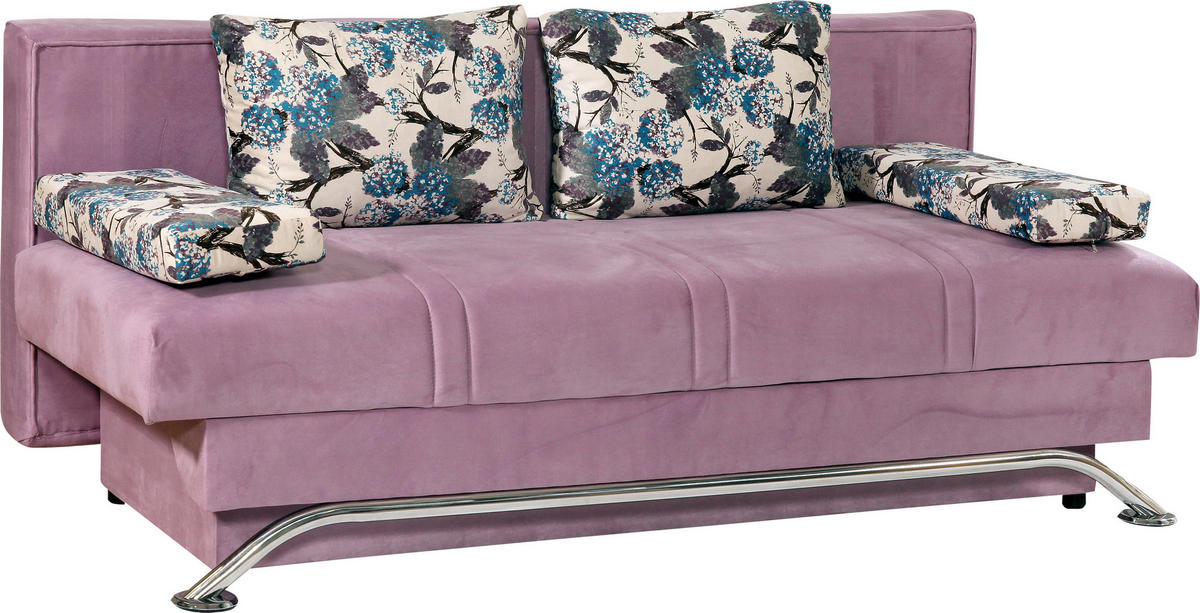 3-SED,  lila tekstil  - lila/črna, Design, tekstil (200/85/100cm) - Boxxx