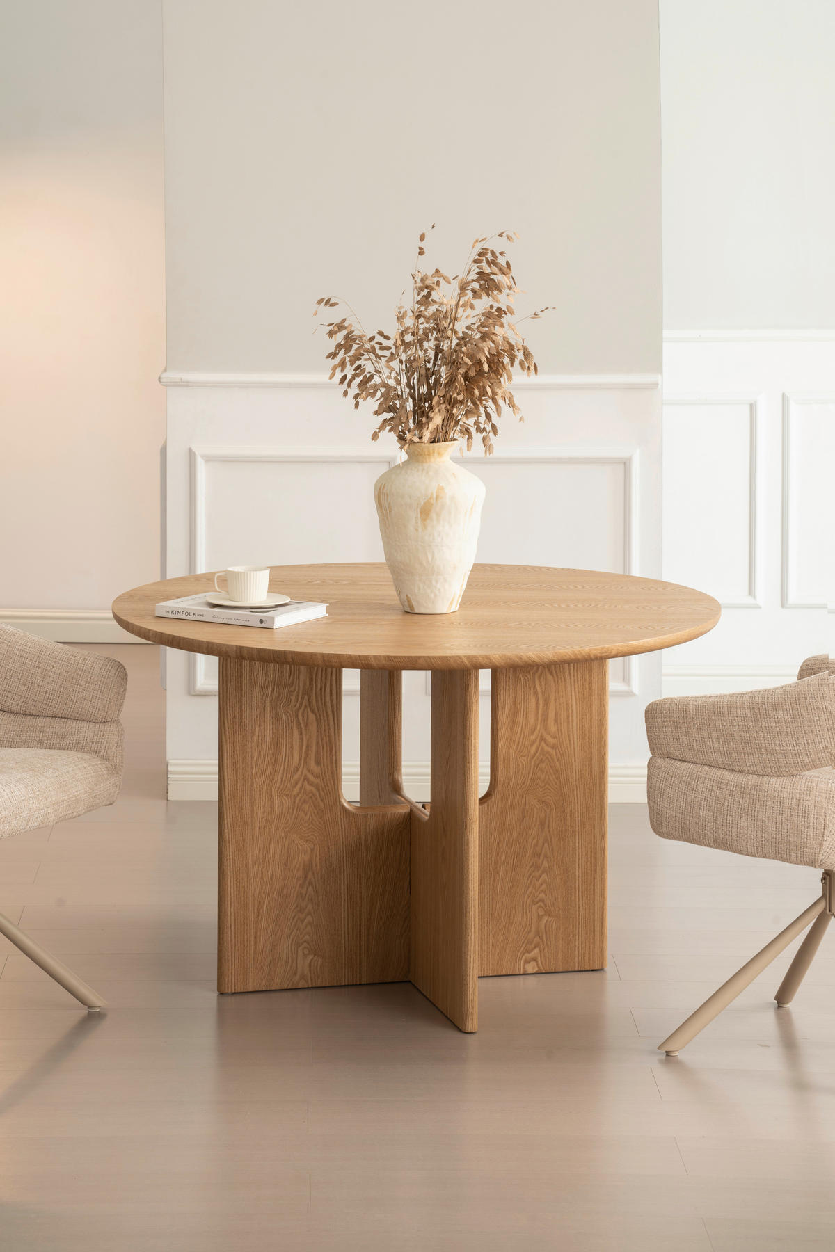 ESSTISCH 120/120/75 cm Echtholz, Nachbildung  Holz, Holzwerkstoff rund Eichefarben  - Eichefarben, Modern, Holz/Holzwerkstoff (120/120/75cm) - Livetastic