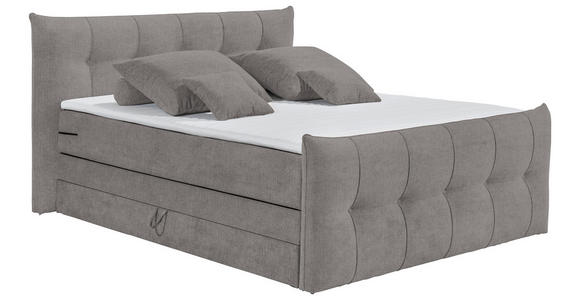 BOXSPRINGBETT 180/200 cm  in Dunkelgrau  - Dunkelgrau/Schwarz, Basics, Holzwerkstoff/Kunststoff (180/200cm) - Esposa