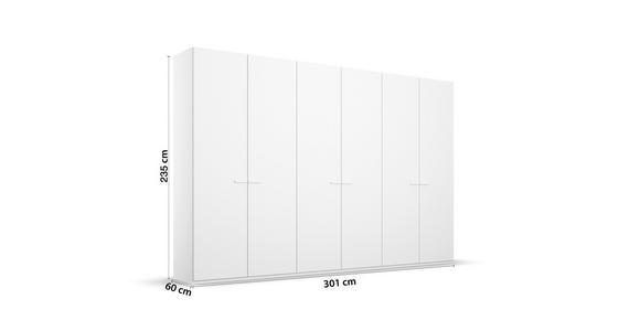 DREHTÜRENSCHRANK 301/235/60 cm 6-türig Weiß - Weiß, Trend, Glas/Holzwerkstoff (301/235/60cm) - Novel