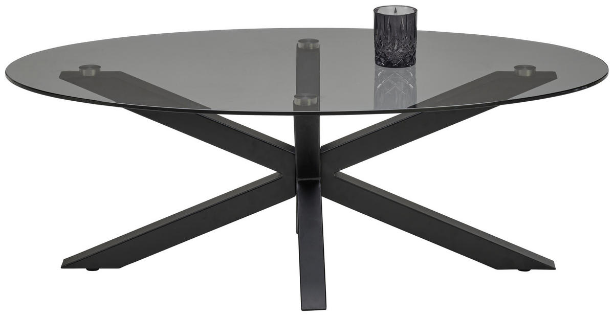 Măsuță De Cafea din metal, sticlă, 110/60/38 cm   - negru/gri, Design, sticlă/metal (110/60/38cm) - Carryhome