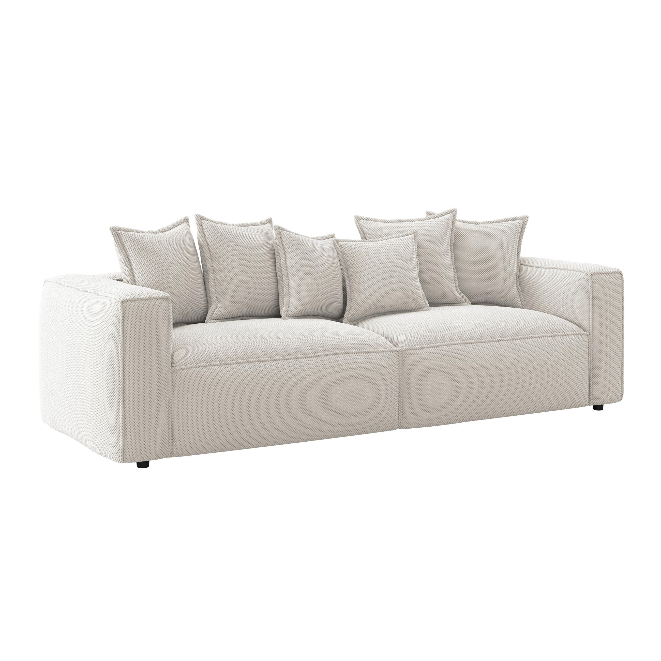 BIGSOFA Mikrofaser Creme  - Creme/Schwarz, MODERN, Textil (280/72/109cm) - MID.YOU